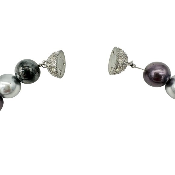 Premier Designs Multicolor Faux Pearl Necklace 14 inch Rhinestone Magnetic Clasp - Picture 7 of 8